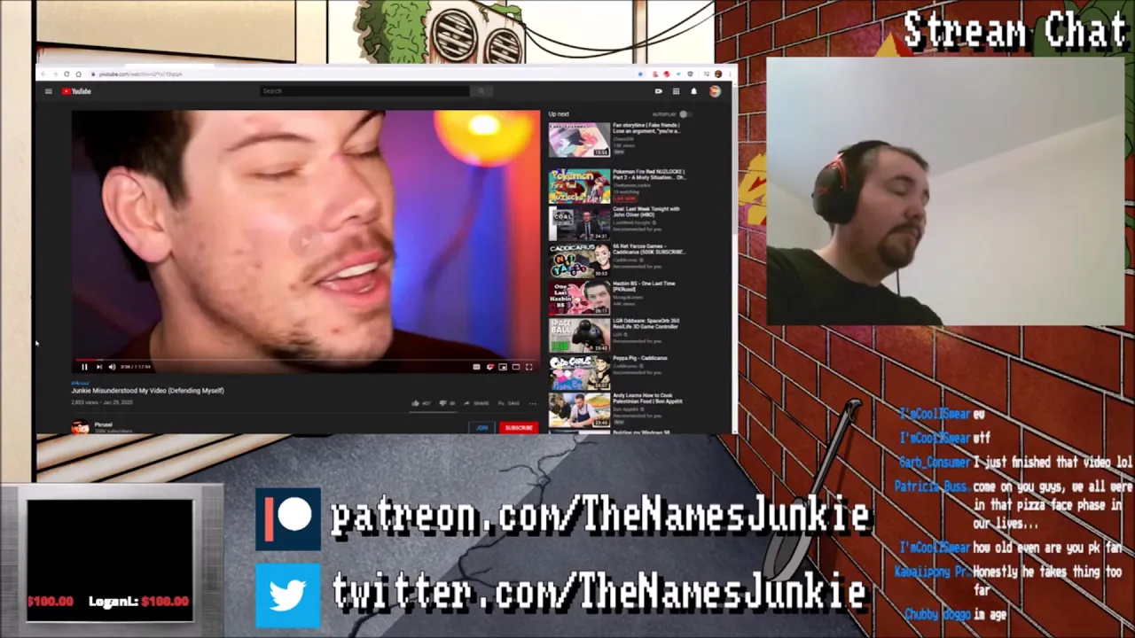 Junkie on Pkrussl's response to him (TheNamesJunkie stream clip)
