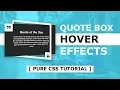 CSS Quote Box Hover Effects - CSS 3d Perspective