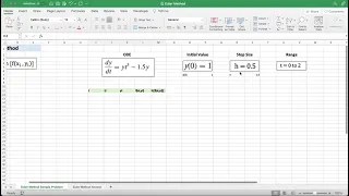 Implementing Euler s method in Excel