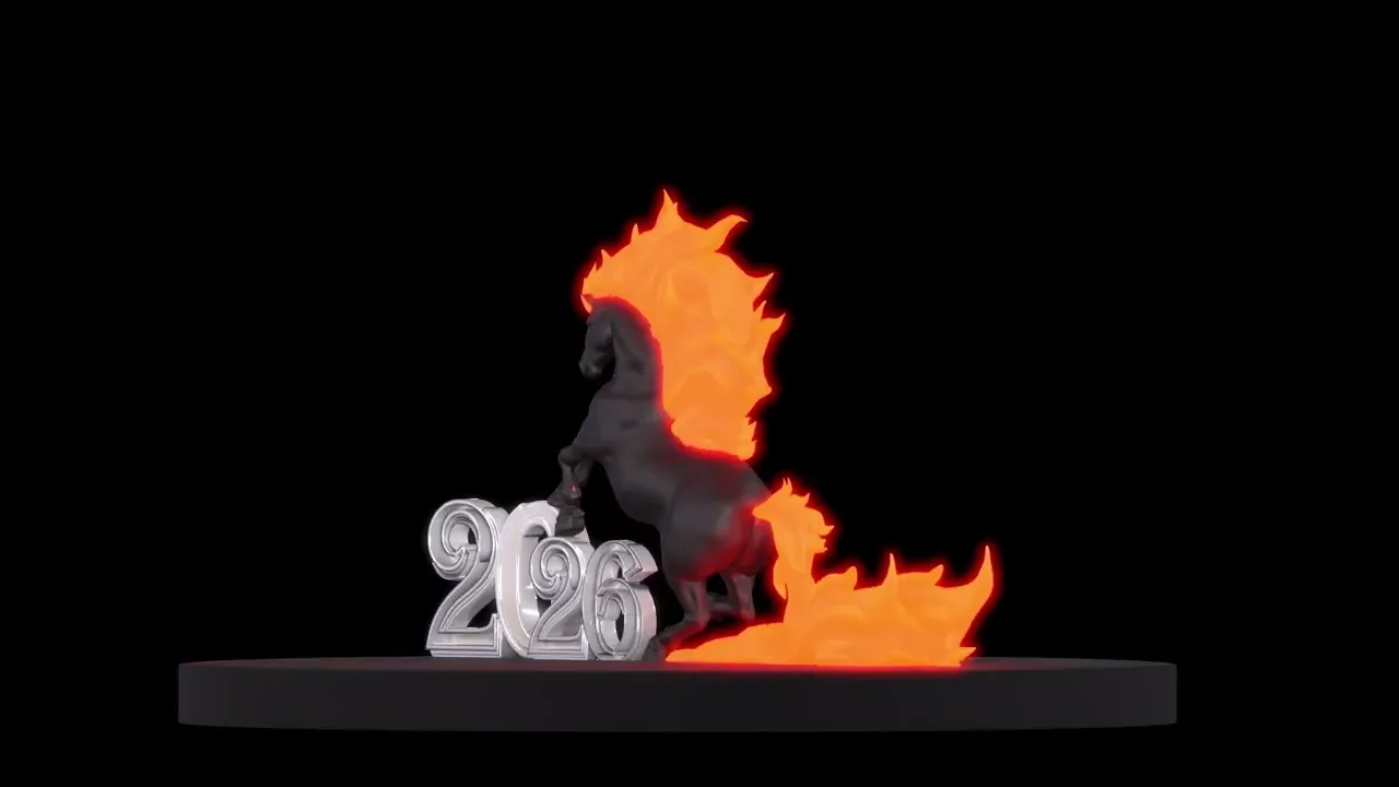 Year of the Fire Horse 2026 - Dynamic FDM/SLA Printable Model