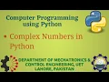 Python Programming Basics to Advanced Complex Numbers in Python Lab 04 P-2
