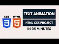 CSS Loading Text Animation HTML And CSS Project