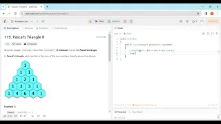 119 Pascal s Triangle II Leetcode Arrays Fundamentals