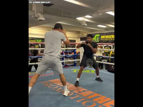 Shakur Stevenson going through the motions with highly-rated Uzbek prospect Javokhir Ummataliev 💪