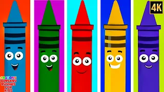 Five Little Crayons Jumping on the Bed Nursery Rhyme for Kids