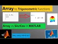 How to pass Array to Trigonometric and Logarithmic function in MATLAB
