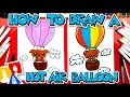 How To Draw A Hot Air Balloon With A Puppy