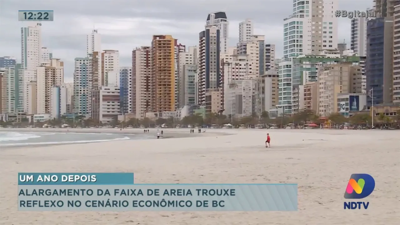 Alargamento da faixa de areia trouxe reflexo no cenário econômico de Balneário Camboriú