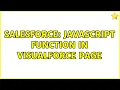 Salesforce Javascript function in visualforce page