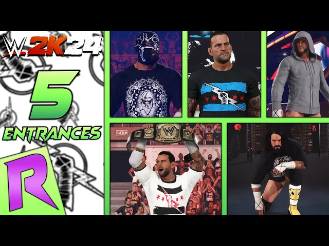 Download MP3 5 CM Punk Entrances (With THEMES) | WWE 2K24