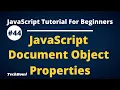 Document Object Properties in JavaScript JavaScript Document Object Model tutorial Hindi