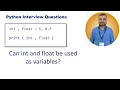 Python Interview Question - int as variable