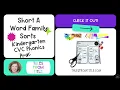 Short A Word Family Sorts for Kindergarten CVC Phonics Worksheets for Centers Intervention