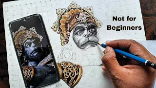 hanuman ji drawing my most detailed drawing bajrang bali drawing step by step hindi tutorial