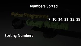 Python Tutorial - How to Sort Randomly Generated Numbers