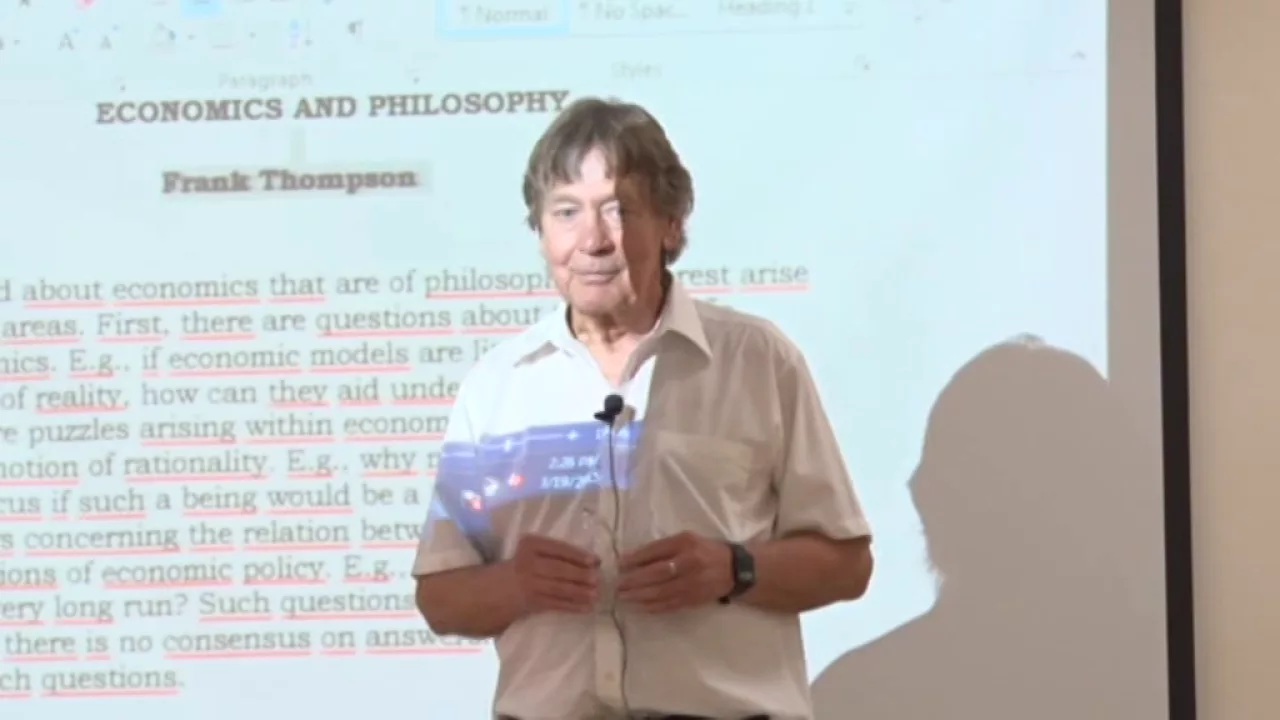 "On Philosophy and Economics" by Frank Thomson