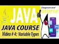 Variables in Java Input Output Java Full Course for free Lecture 4 Variable Types