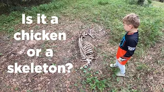 Is it a chicken or a skeleton? Full-time RV Family Exploring Jacksonville Woods