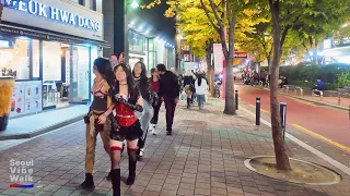 Walking Through Hongdae On Halloween Eve 홍대 할로윈 Seoul S Party Street 4K HDR 