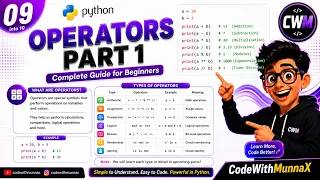 09 Python Operators Arithmetic Assignment Operators Complete Python Tutorial for Beginners