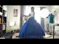 Trying on a hoop skirt gown from Amazon CORRIE V