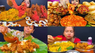ASMR; EATING SPICY*MUTTON FAT CURRY,MUTTON/EGG CURRY,FRIED RICE,RICE EATING CHALLENGE MUKBANG 2X