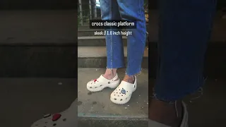 Difference Between Crocs Classic Platform Classic Crush Clogs On Feet Height Comparison 