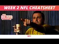 NFL Week 2 Cheatsheet Fantasy Rankings Injuries Underdog Picks Props DraftKings Value Plays
