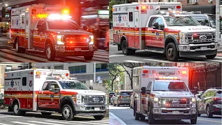 RARE RESCUE HAZTEC UNITS FDNY EMS units responding transporting around NEW YORK CITY