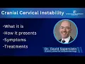 Cranial Cervical Instability CCI presented by Dr David Saperstein