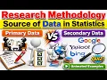 Types and Sources of Data in Statistics Primary Secondary data Qualitative Quantitative data