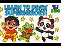 Ryan s World Superhero Drawing and Coloring Red Titan Combo Panda Friends