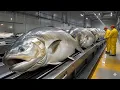 Lagu Proses Pengolahan Salmon LENGKAP: Pembersihan Sisik, Pembuatan Fillet \u0026 Pengemasan di Pabrik Modern