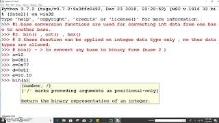Chapter 02 6 - Base Conversion Functions in Python bin oct hex functions in Python