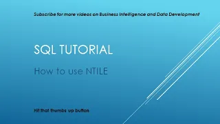 SQL Tutorial - How to use NTILE in SQL Server
