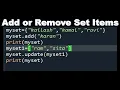 Add or Remove Set Items in Python Python set Python Programming in Hindi