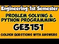 GE3151 Problem Solving and Python Programming Unit Wise Important questions Engineering king