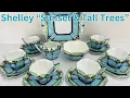 RARE Shelley China - Sunset Tall Trees in BLUE