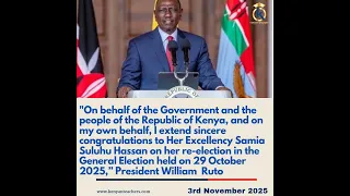 𝐑𝐮𝐭𝐨 𝐂𝐨𝐧𝐠𝐫𝐚𝐭𝐮𝐥𝐚𝐭𝐞𝐬 𝐏𝐫𝐞𝐬𝐢𝐝𝐞𝐧𝐭 𝐒𝐚𝐦𝐢𝐚 𝐒𝐮𝐥𝐮𝐡𝐮 𝐨𝐧 𝐑𝐞 𝐄𝐥𝐞𝐜𝐭𝐢𝐨𝐧 