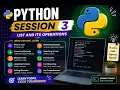 Python complete course Session 3 Lists List Operations Explained Tamil