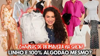 COMPRAS DE PRIMAVERA NA SHEIN: 100% ALGODÃO, LINHO, VESTIDOS E ALFAIATARIA!
