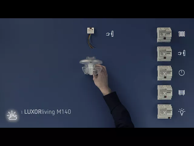 Détecteur de mouvement PIR, à encastrer dans un mur, 170°, portée 10 x 12 m @ h=1,2m, IP20, BI180 LUXORliving Theben, KNX, 4800350