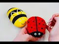 Easy Ladybug and Bumblebee Painted Rocks Step-by-Step Tutorial