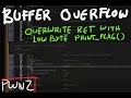 Buffer Overflow - Overwrite ret address with low byte print