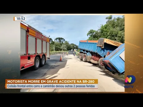 Homem morre em acidente na BR-280, em Canoinhas