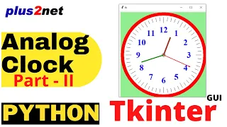 Analog clock in Tkinter Canvas with three needles hour minute second initializing with local time