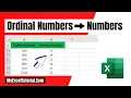 How to Convert Ordinal Numbers to Numbers in Excel 1st 2nd 3rd to 1 2 3