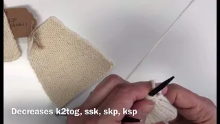 Decreases in Knitting K2tog Ssk Skp and Ksp