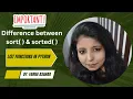 Difference between sort and sorted of List in Python Class XI XII computer science