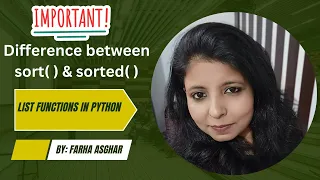 Difference between sort and sorted of List in Python Class XI XII computer science